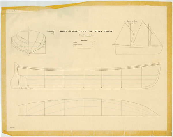 Sheer plan of a 37ft Steam Pinnace