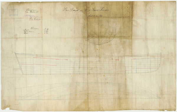 Lines & profile plan for No. 58 Steam Pinnace