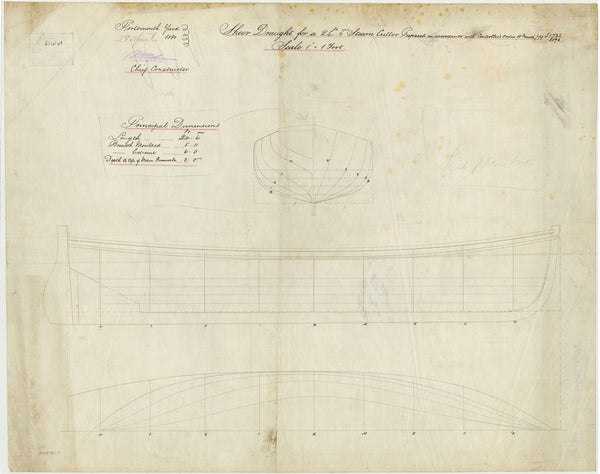 Lines plan for a Cutter