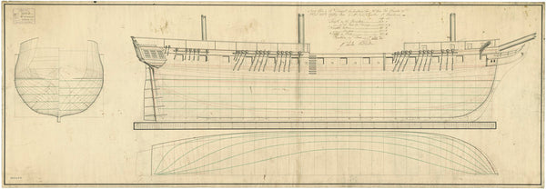 Lines plan for HMS 'Granicus' (1813)