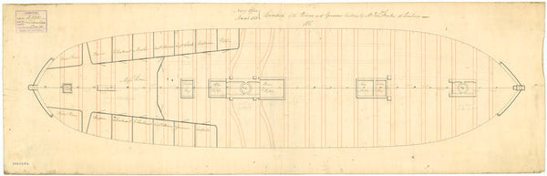 Lower deck plan for HMS 'Granicus' (1813)