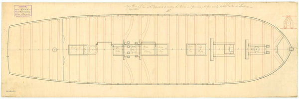 Upper deck plan for HMS 'Granicus' (1813)