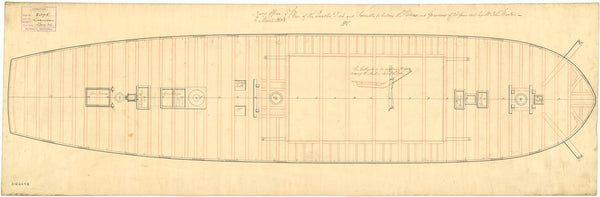 Quarter deck & forecastle plan for HMS 'Granicus' (1813)