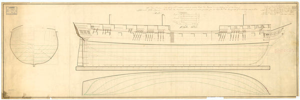 Lines plan for HMS 'Eurotas' (1813)