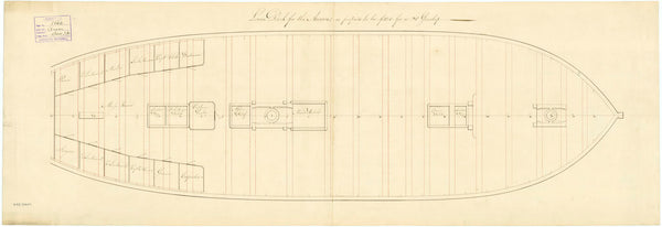 Lower deck plan for 'Anson' (1781)