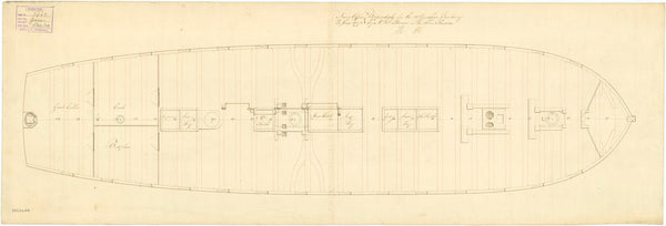 Upper deck plan for HMS 'Jason' (1794)