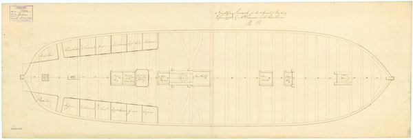 Lower deck plan for HMS 'Jason' (1794)