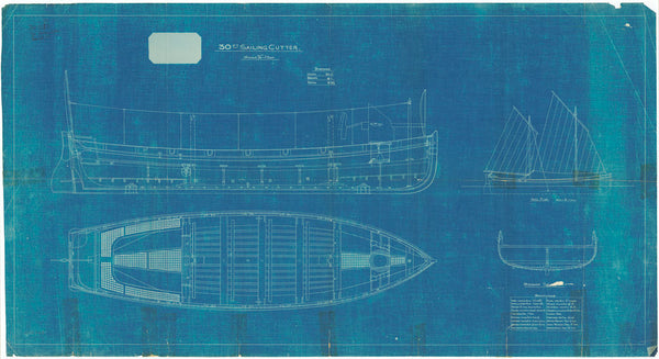 Profile plan for a 30ft Sailing Cutter