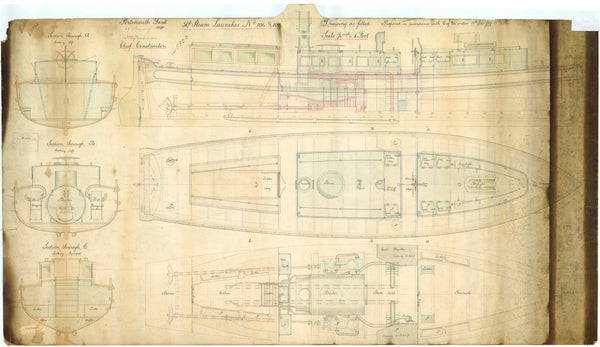 Profile plan for a 51ft Steam Launch