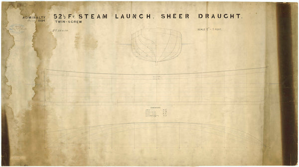 Lines plan for a 52ft Steam Launch