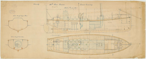 Profile plan for 40ft Steam Pinnace