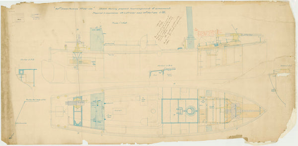 Profile plan for 40ft Steam Pinnaces Nos. 252 - 259