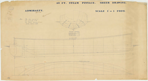 Lines plan for a 40ft Pinnace