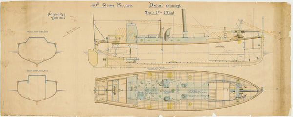 Profile plan for a 40ft Steam Pinnace