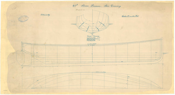 Lines plan for a 40ft Steam Pinnace