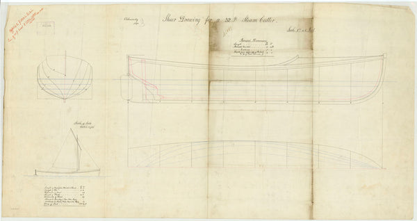 Lines plan for a 32ft Steam Cutter