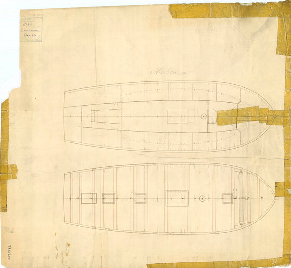 Deck plan for 'Sherborne' (1763)