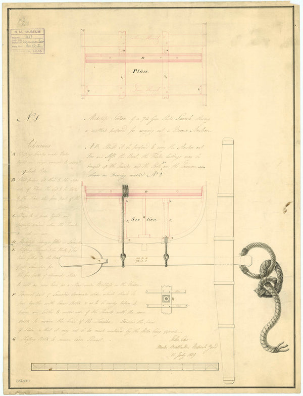 Anchor plan for 74 gun ships