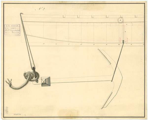 Anchor plan for a 74 gun ship