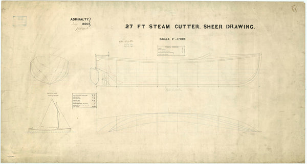 Lines plan for 27ft Steam Cutter