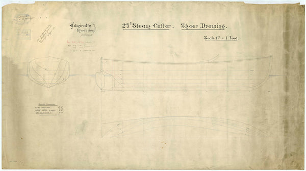 Lines plan for a 27ft Steam Cutter