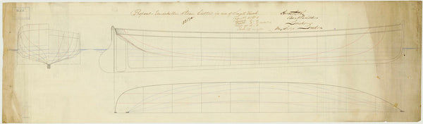 Lines plan for a 25ft Steam Cutter