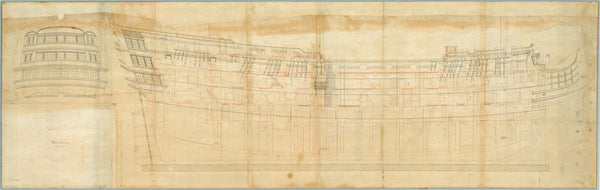 Sheer plan for HMS 'Royal George' (1756)