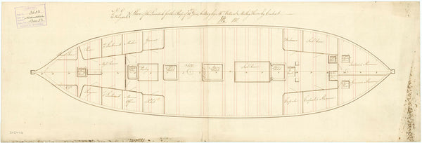 Lower deck plan for HMS 'Wanderer' (1806)