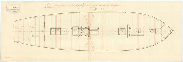 Upper deck plan for HMS 'Wanderer' (1806)