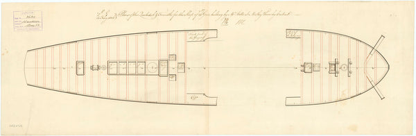 Quarterdeck & forecastle plan for HMS 'Wanderer' (1806)