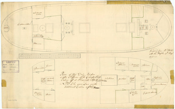 Deck plan of 'Carcass' (1759)