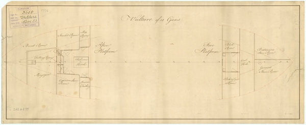 Platform plan of the 'Vulture' (1776)