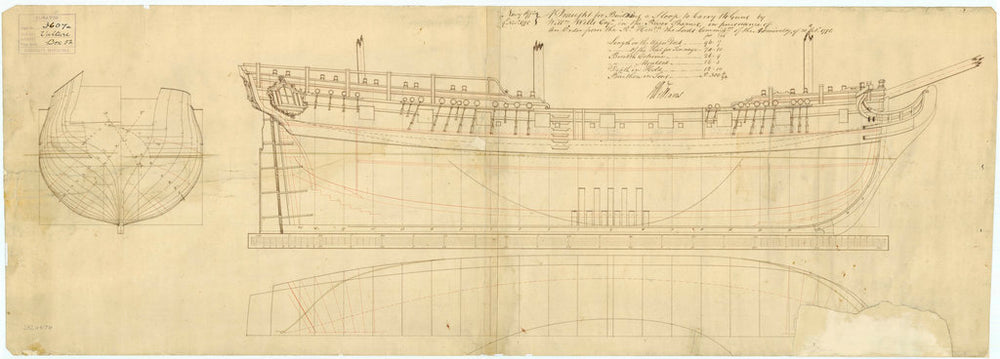 Lines plan of 'Vulture' (1776)