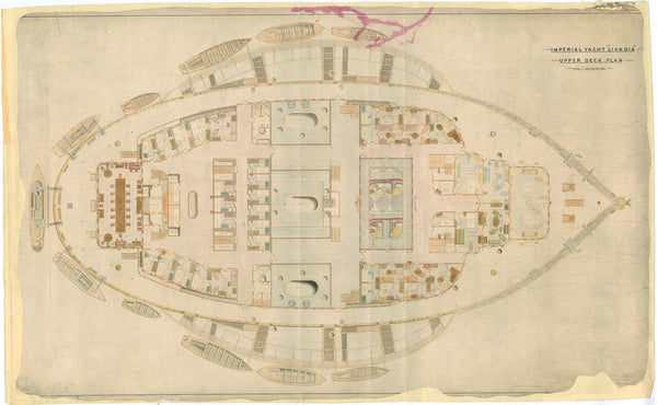 Upper deck of 'Livadia' (1880), an Imperial Russian Yacht