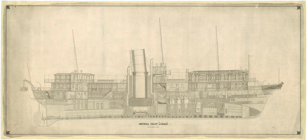 Inboard profile of 'Livadia' (1880), an Imperial Russian Yacht