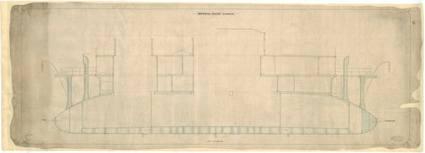 A plan showing the midships section of the 'Livadia' (1880), an Imperial Russian Royal Yacht