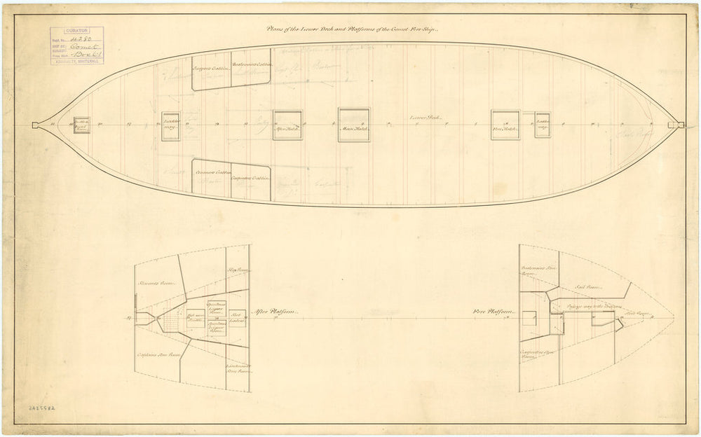 Lower deck plan for Comet (1783)