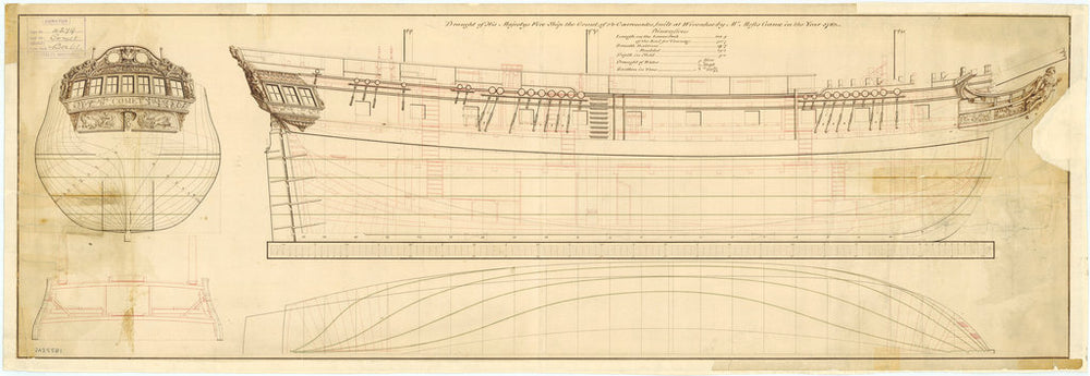 Lines & profile plan for Comet (1783)