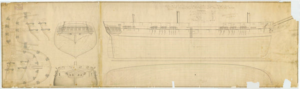 Lines plan for Raleigh (1846)