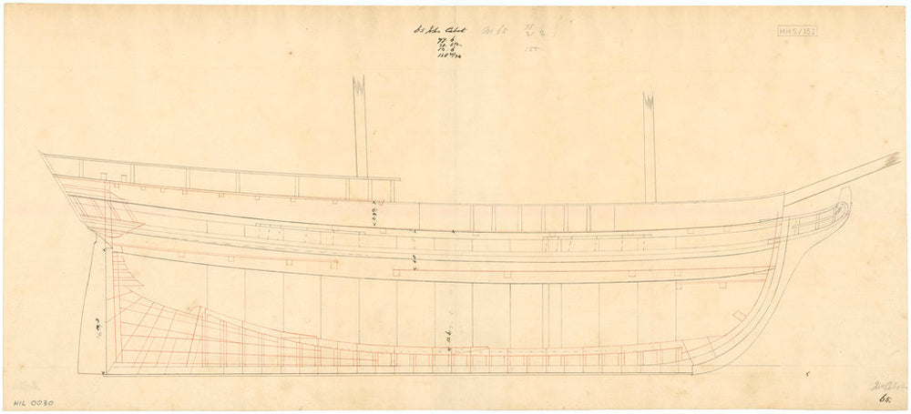Inboard profile plan for'John Cabot' (1826)