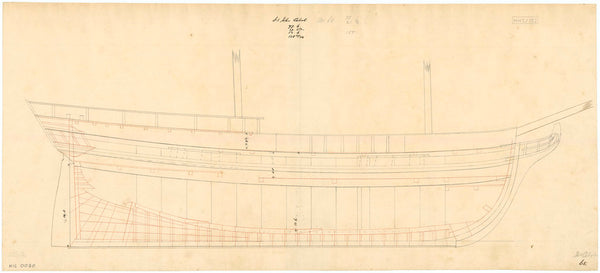 Inboard profile plan for'John Cabot' (1826)