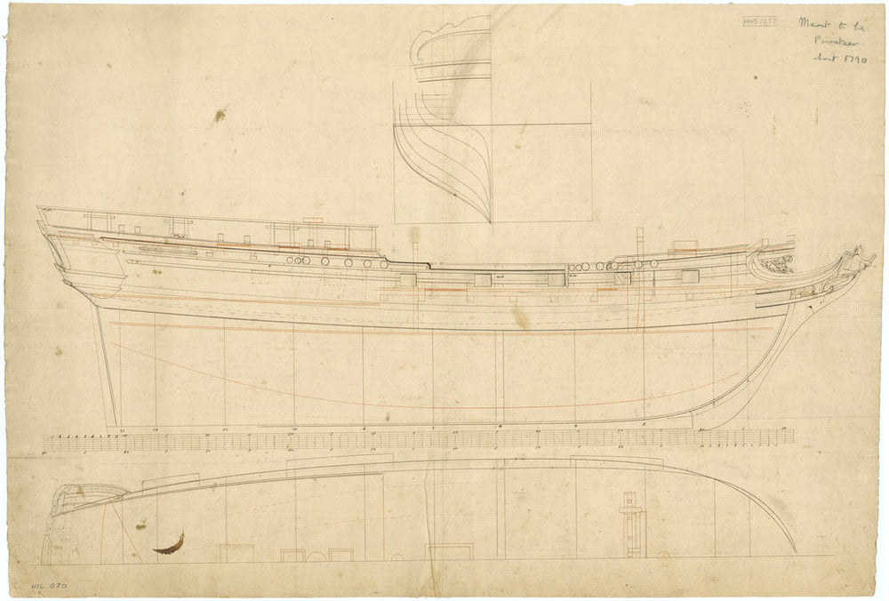 Unnamed 84ft two-masted armed merchant ship (no date)