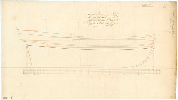 Unnamed 75ft three-masted ship (no date)