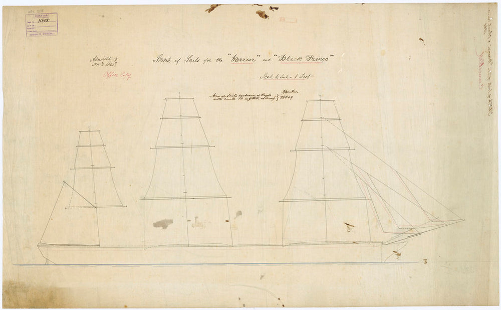 Plan of 'Warrior' (1860) and 'Black Prince' (1861)