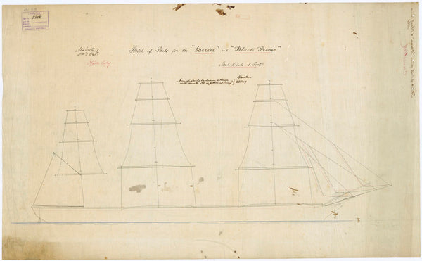 Plan of 'Warrior' (1860) and 'Black Prince' (1861)