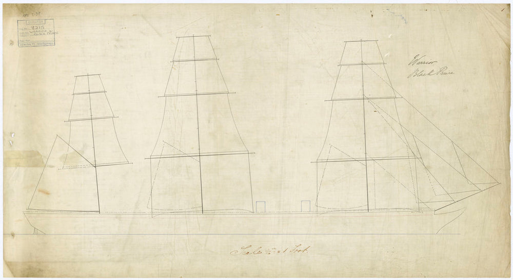 Plan of 'Warrior' (1860) and 'Black Prince' (1861)