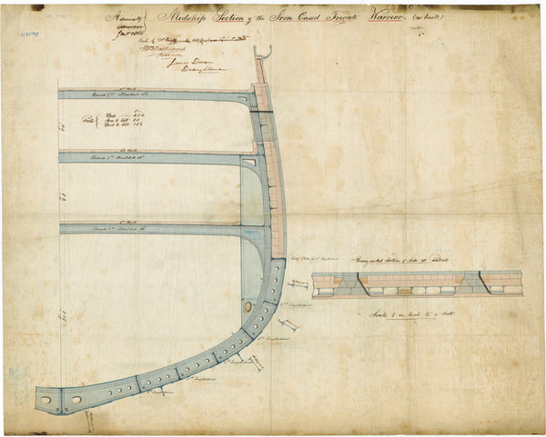 Ship plan of the 'Warrior' (1860)