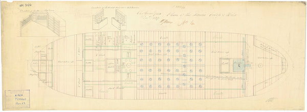 Plan showing the orlop and hold with platforms for 'Terror' (1813)