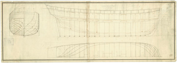 Body plan of 'Thalia' (1818)