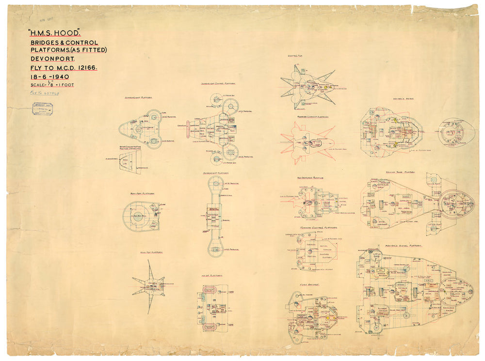 HMS Hood - Bridge deck plan